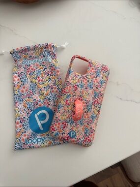 Loopy Case Floral Multicolor Phone Case with Pink Grip